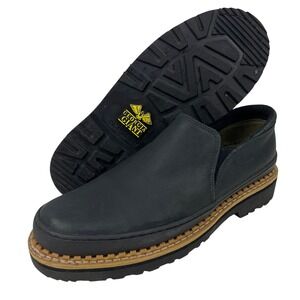 Georgia Boot Mens Romeo Black Leather Slip On Oil Resistant Work Shoe Size 8 M